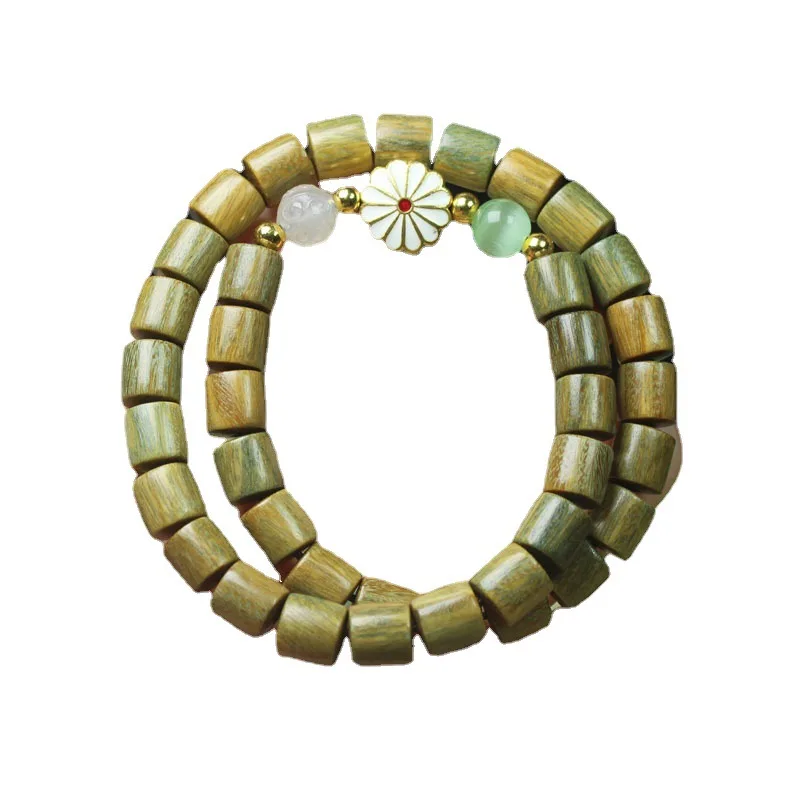 Green Sandalwood Barrel Bead Double Layer Bracelet with Daisy Charms Women's Prayer Beads Jewelry Gifts
Green Sandalwood Barrel Bead Double Layer Bracelet with Daisy Charms Women's Prayer Beads Jewelry Gifts