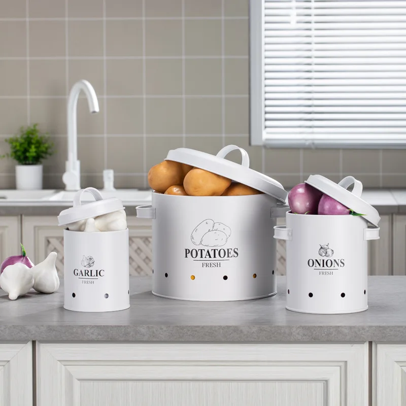 Бытовая железная художественная банка для хранения овощей, кухонное ведро для хранения картофеля, имбиря и чеснока, свежего ведра
Бытовая железная художественная банка для хранения овощей, кухонное ведро для хранения картофеля, имбиря и чеснока, свежего ведра