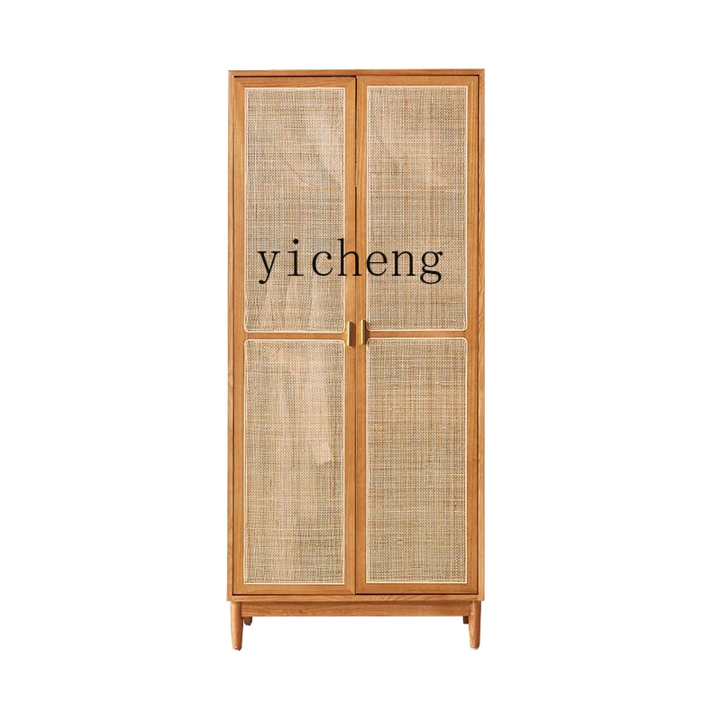 ZC Retro Solid Wood Wardrobe Japanese-Style Household Bedroom Rattan Storage Locker Small Apartment Wardrobe
ZC Retro Solid Wood Wardrobe Japanese-Style Household Bedroom Rattan Storage Locker Small Apartment Wardrobe