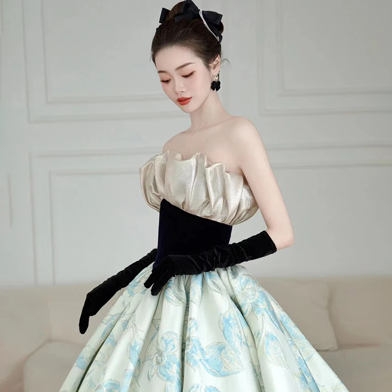 Elegant Sky Blue Satin Evening Dresses Off Shoulder A-Line Pleated Strapless Floor-Lenght Wedding Party Cocktail Formal Gown New
Elegant Sky Blue Satin Evening Dresses Off Shoulder A-Line Pleated Strapless Floor-Lenght Wedding Party Cocktail Formal Gown New