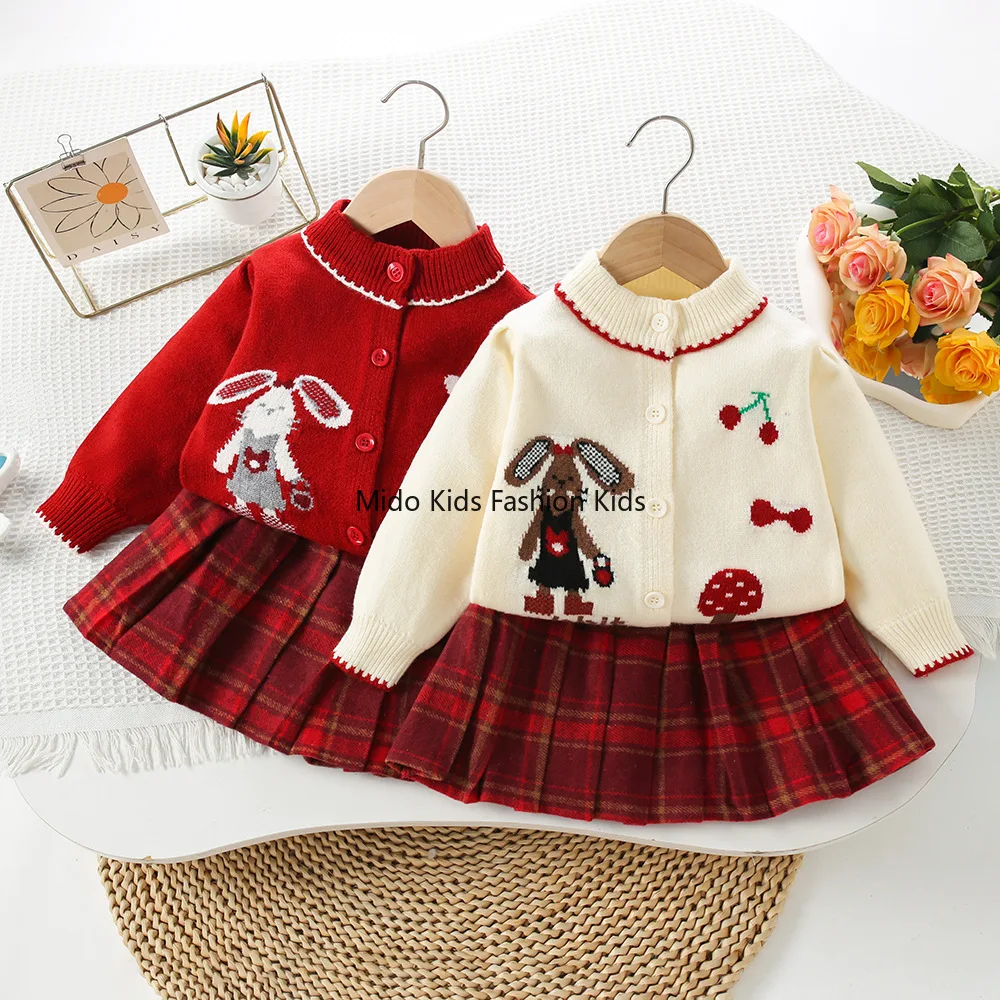 1-9Y Girls Sweater Set Winter New Cartoon Rabbit Knit Top Plaid Skirt Princess Dress 90-130cm
1-9Y Girls Sweater Set Winter New Cartoon Rabbit Knit Top Plaid Skirt Princess Dress 90-130cm