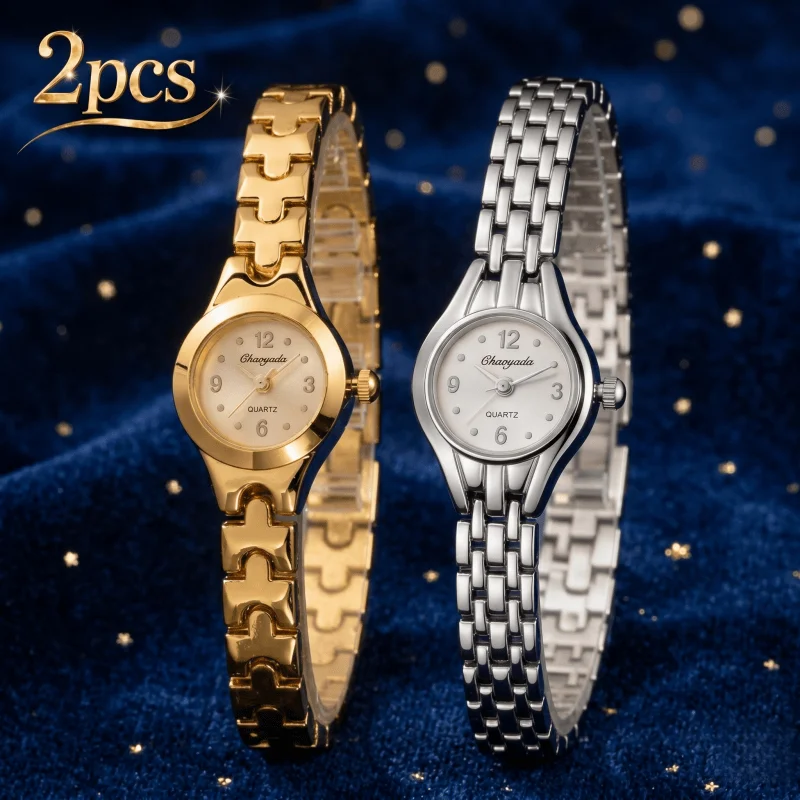2pcs Luxury Women Watch Fashion Round Dial Ladies Quartz Wristwatch Set Elegant Dress Alloy Strap Female Clock Gift reloj mujer
2pcs Luxury Women Watch Fashion Round Dial Ladies Quartz Wristwatch Set Elegant Dress Alloy Strap Female Clock Gift reloj mujer