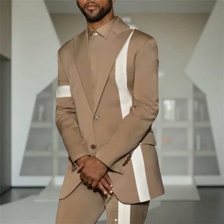 Slim Fit Fashion Men Suits Single Breasted Formal Wedding Tuxedo Peak Lapel 2 Pieces Set Jacket with Pants Male Groom Clothing
Slim Fit Fashion Men Suits Single Breasted Formal Wedding Tuxedo Peak Lapel 2 Pieces Set Jacket with Pants Male Groom Clothing