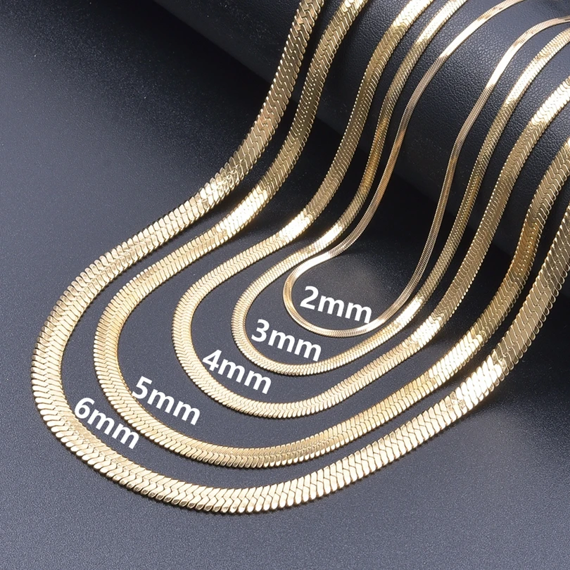 10PCS No Fade Stainless Steel Waterproof Filmy Flat Snake Chain Men Jewelry for women Gold Color Chokers Clavicle Bulk Jewelry
10PCS No Fade Stainless Steel Waterproof Filmy Flat Snake Chain Men Jewelry for women Gold Color Chokers Clavicle Bulk Jewelry
