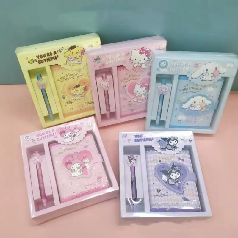 Новинка, набор блокнотов Sanrio Kawaii HelloKitty Cinnamorroll Kuromi, ученический мультяшный ручной блокнот, Подарочная коробка, милый дневник для девочек
Новинка, набор блокнотов Sanrio Kawaii HelloKitty Cinnamorroll Kuromi, ученический мультяшный ручной блокнот, Подарочная коробка, милый дневник для девочек