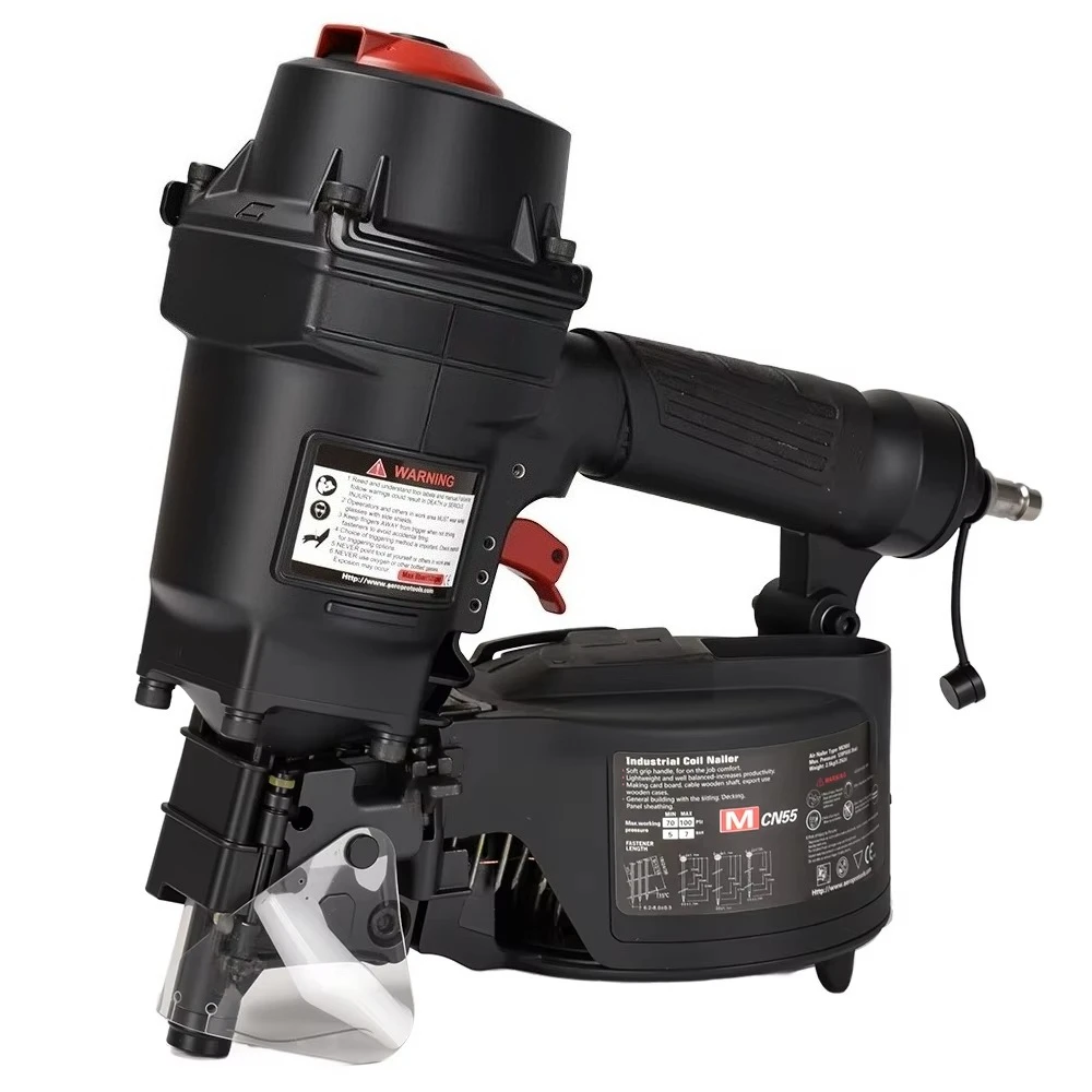 Pneumatic Coil Pallet Nailers MCN55 1-1/4-inch to 2-1/4-inch Air Coil Pallet Nail Gun for Pallets,Wood Cases and Decking
Pneumatic Coil Pallet Nailers MCN55 1-1/4-inch to 2-1/4-inch Air Coil Pallet Nail Gun for Pallets,Wood Cases and Decking
