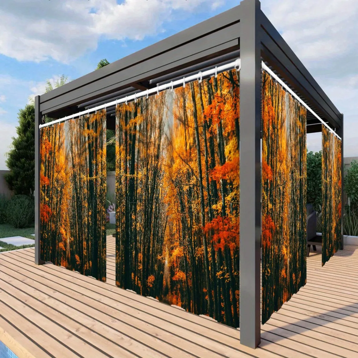 Autumn Maple Forest Printed Waterproof Outdoor Curtains for Terrace Pavilion Corridor Machine Wash Filter Curtains 1PC Hooks
Autumn Maple Forest Printed Waterproof Outdoor Curtains for Terrace Pavilion Corridor Machine Wash Filter Curtains 1PC Hooks