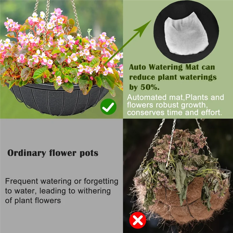 AT19-10X10inch Self Watering Hanging Basket Liner Watering Liners Absorbing Mat Self Watering Liners For Hanging Basket
AT19-10X10inch Self Watering Hanging Basket Liner Watering Liners Absorbing Mat Self Watering Liners For Hanging Basket