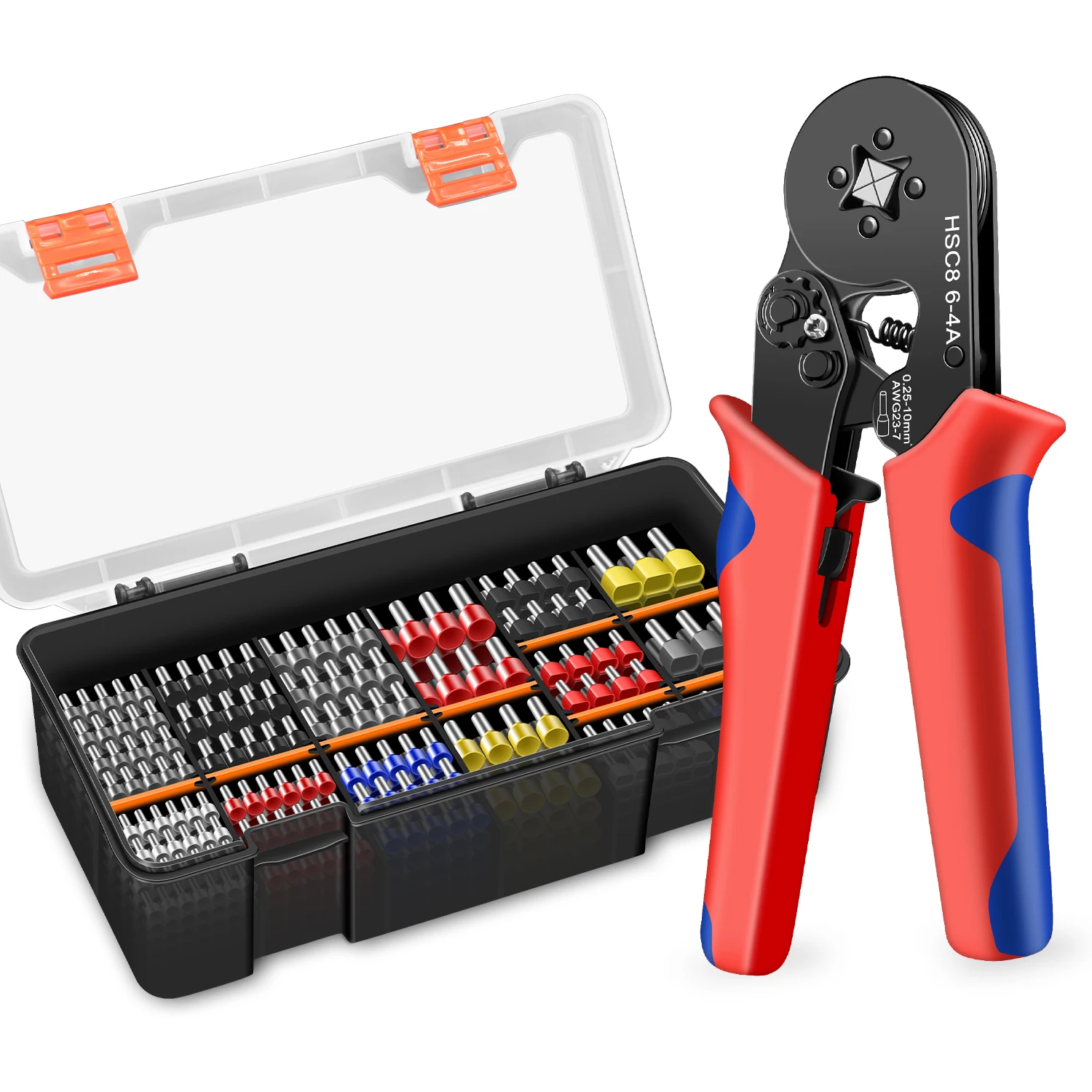 Ferrule Crimping Tool Kit AWG 23-7(0.25-10mm²) Self-Adjustable Ratchet Quadrilateral Crimper Plier 950PCS Ferrules Connectors
Ferrule Crimping Tool Kit AWG 23-7(0.25-10mm²) Self-Adjustable Ratchet Quadrilateral Crimper Plier 950PCS Ferrules Connectors