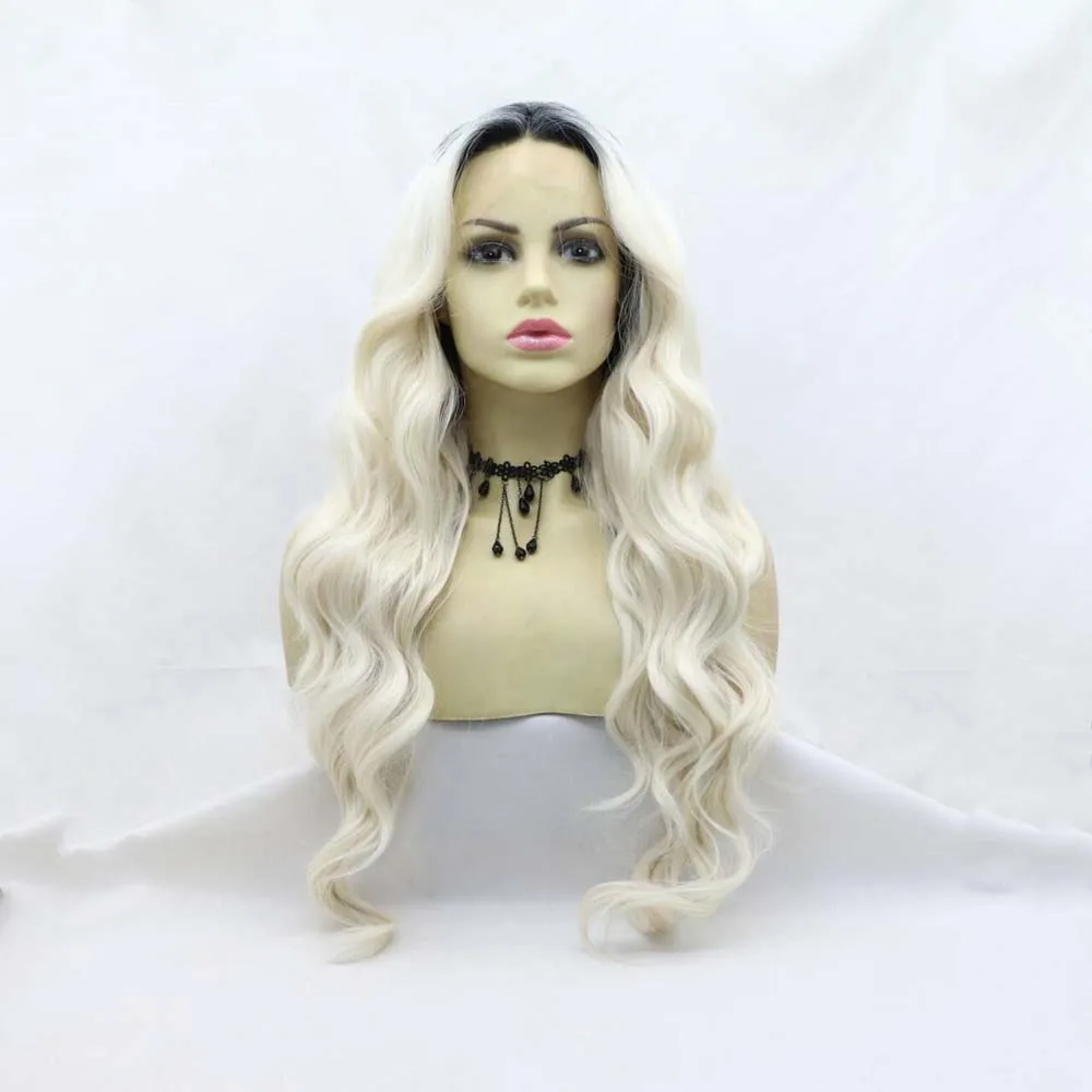 White Blonde Ombre Lace Front Wig Synthetic Long Wavy Dark Root Heat Resistant Fiber Loose Wave Stylish Women's Hairpiece
White Blonde Ombre Lace Front Wig Synthetic Long Wavy Dark Root Heat Resistant Fiber Loose Wave Stylish Women's Hairpiece