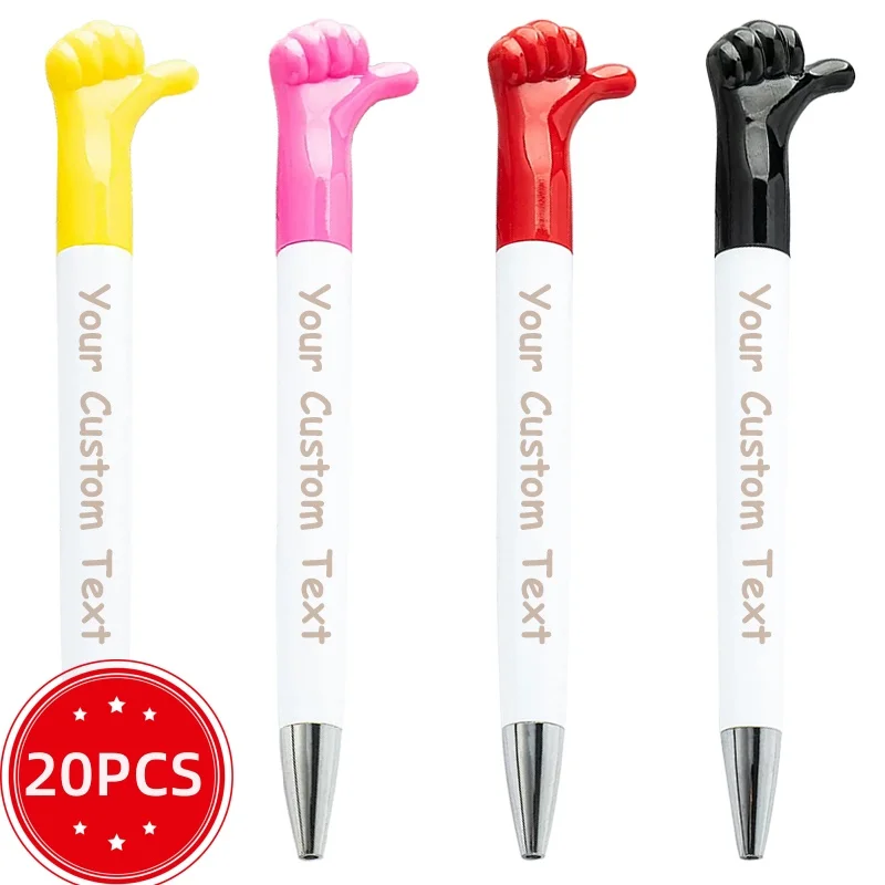 20 шт. шариковые ручки с настраиваемым логотипом, мультяшная ручка для большого пальца, объемные рекламные ручки для рекламы, деловые подарки
20 шт. шариковые ручки с настраиваемым логотипом, мультяшная ручка для большого пальца, объемные рекламные ручки для рекламы, деловые подарки