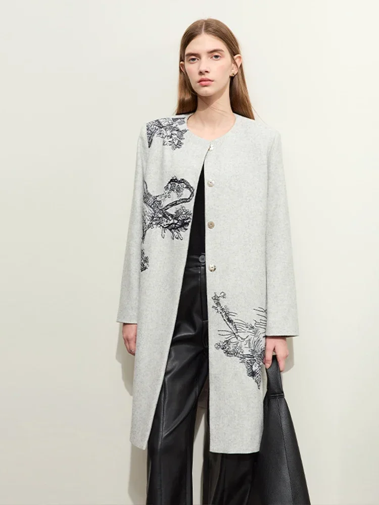 AMII Minimalist Women's Woolen Coat 2025 Winter New Elegant Chinese Style Embroidery Trendy Crewneck Lady Cozy Outwear 12354026
AMII Minimalist Women's Woolen Coat 2025 Winter New Elegant Chinese Style Embroidery Trendy Crewneck Lady Cozy Outwear 12354026