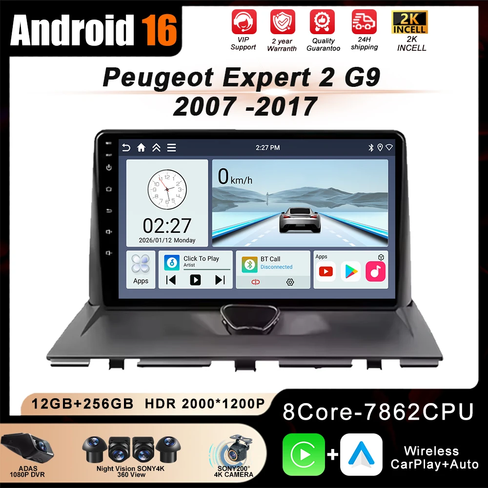Auto Radio Car Multimedia GPS Video Android 16 For Peugeot Expert 2 G9 2007 2008 2009 2010 20211 2012- 2017 Wireless CarPlay 4G
Auto Radio Car Multimedia GPS Video Android 16 For Peugeot Expert 2 G9 2007 2008 2009 2010 20211 2012- 2017 Wireless CarPlay 4G