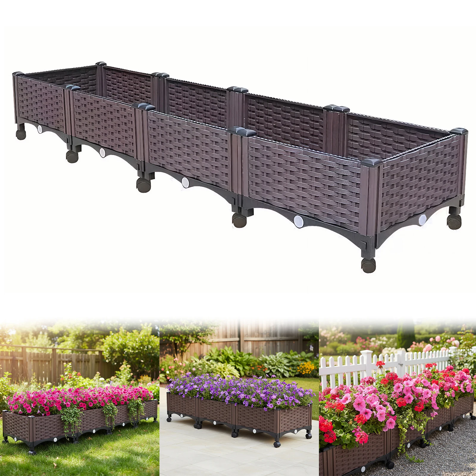 Приподнятые грядки с дренажным клапаном для сада, патио, балкона (D)
Приподнятые грядки с дренажным клапаном для сада, патио, балкона (D)