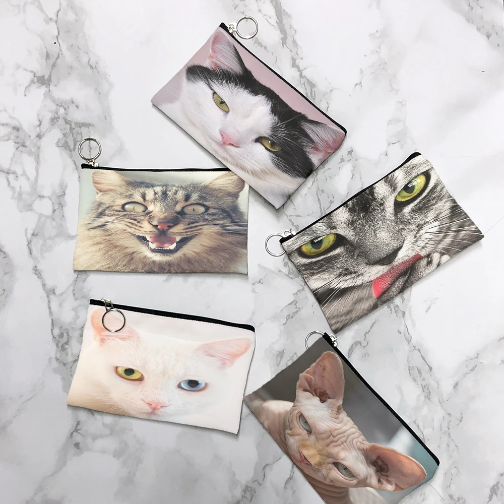 Fashionable and interesting cat face coin purse ladies canvas cosmetic bag men's and women's small commodity storage bag
Fashionable and interesting cat face coin purse ladies canvas cosmetic bag men's and women's small commodity storage bag