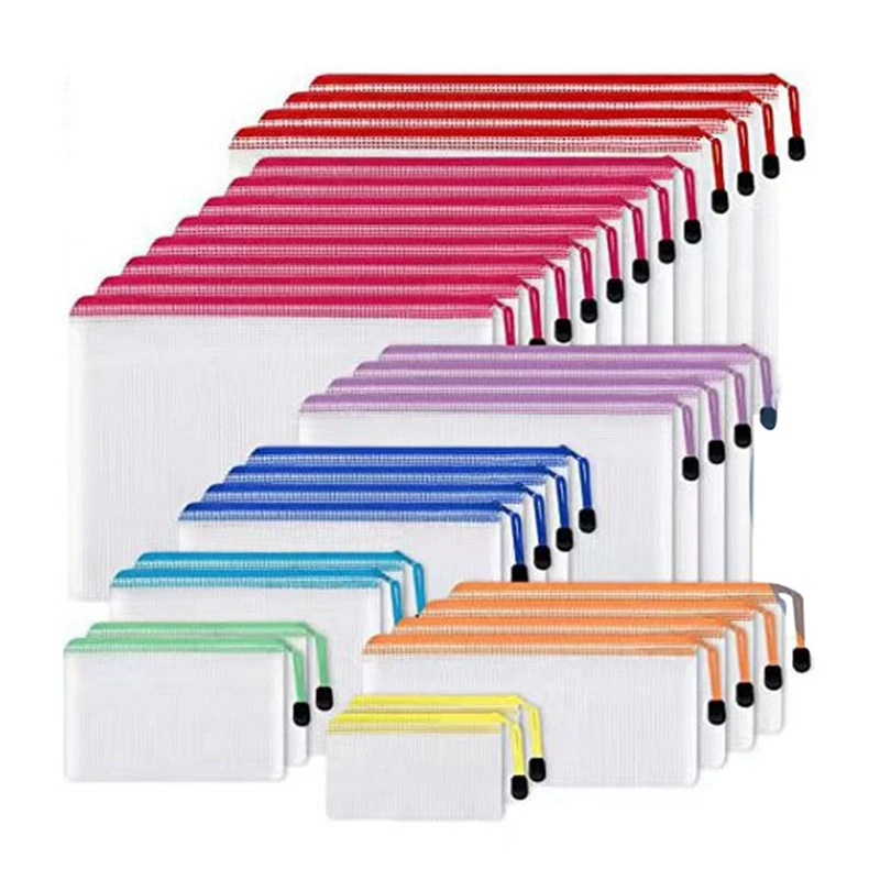 30 Piece Mesh Zipper Pouch Document Pouch For Organizing School Supplies, Office Appliances
30 Piece Mesh Zipper Pouch Document Pouch For Organizing School Supplies, Office Appliances