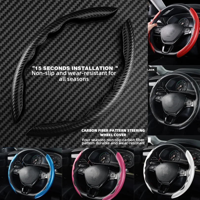Universal Non-Slip Carbon Fiber Car Steering Cover Steering Wheel Booster Cover for Car Anti-skid Accessories
Universal Non-Slip Carbon Fiber Car Steering Cover Steering Wheel Booster Cover for Car Anti-skid Accessories