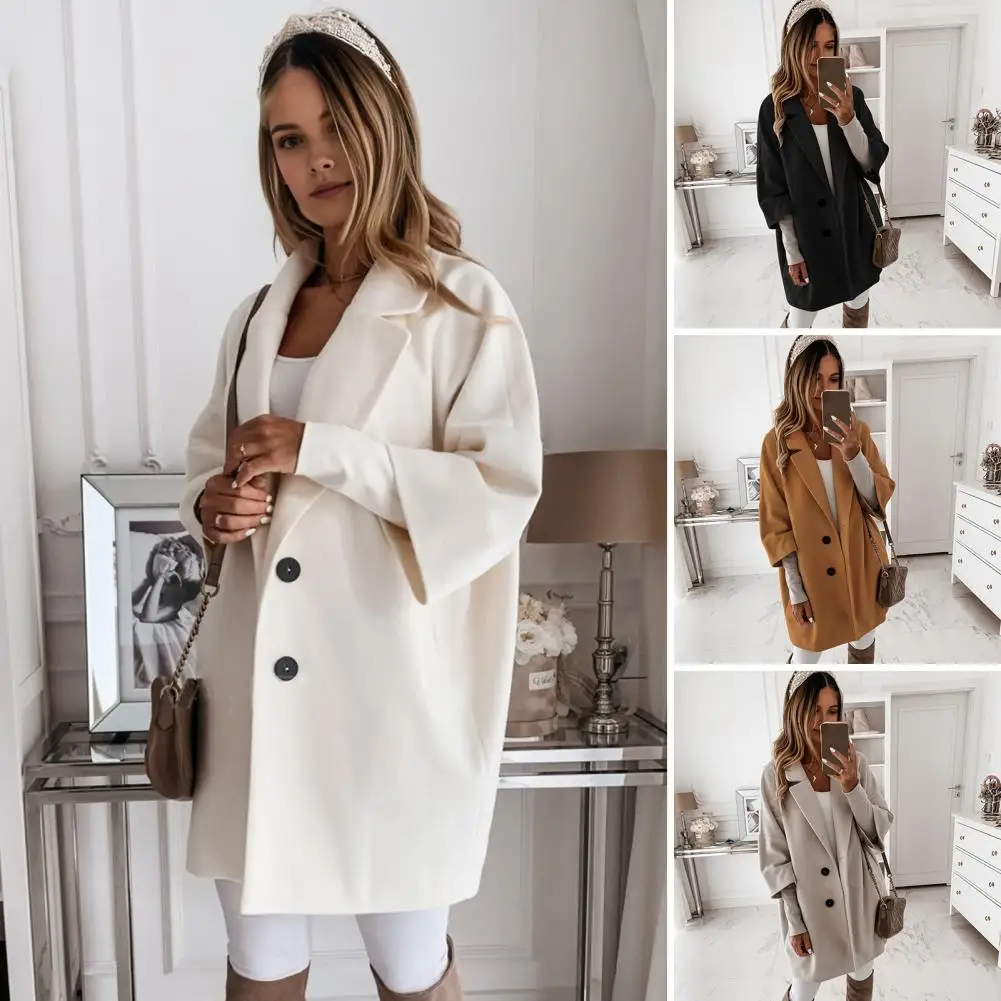 Solid Color Fitted Coat Women Casual Workwear Jacket Stylish Women's Double-breasted Winter Overcoat with for Commuting
Solid Color Fitted Coat Women Casual Workwear Jacket Stylish Women's Double-breasted Winter Overcoat with for Commuting