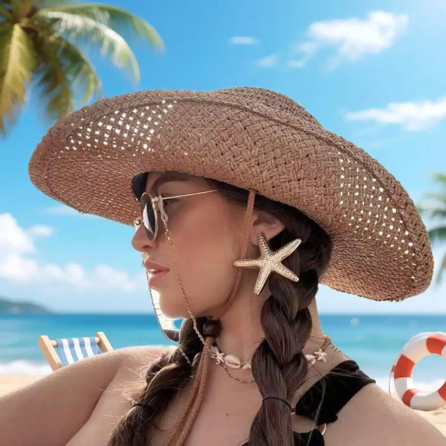 Wide Brim Straw Hat For Women Men Outdoor Beach Travel Sun Protection Breathable Handmade
Wide Brim Straw Hat For Women Men Outdoor Beach Travel Sun Protection Breathable Handmade
