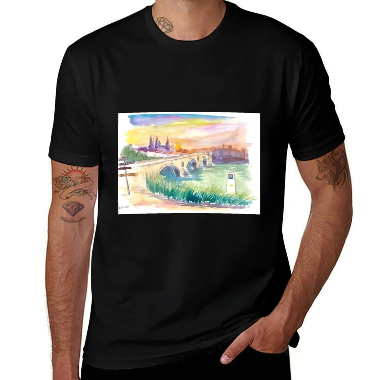 Camino To Santiago Puente de La Reina With Signpost T-Shirt mens graphic t shirts anime t shirts oversize T-Shirt
Camino To Santiago Puente de La Reina With Signpost T-Shirt mens graphic t shirts anime t shirts oversize T-Shirt