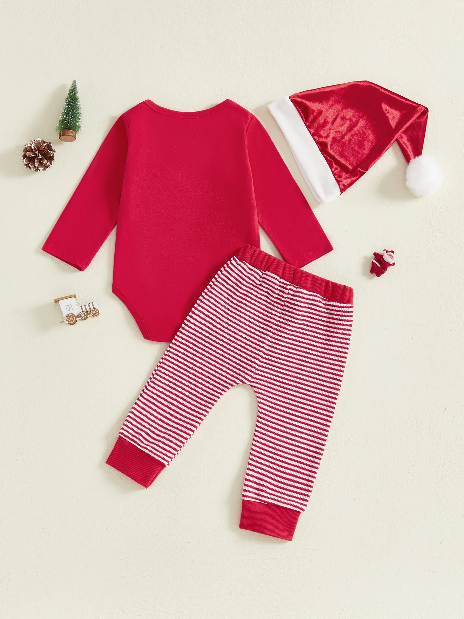 Infant Holiday Ensemble Festive Letter Embroidered Bodysuit Striped Trousers and Plush Santa Hat 3-Piece Set
Infant Holiday Ensemble Festive Letter Embroidered Bodysuit Striped Trousers and Plush Santa Hat 3-Piece Set