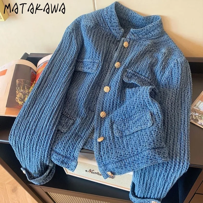 Matakawa Denim Jackets for Women Solid Korean Fashion Spring Autumn Chaquetas Mujer Vintage Simple Chic Casual Outwears
Matakawa Denim Jackets for Women Solid Korean Fashion Spring Autumn Chaquetas Mujer Vintage Simple Chic Casual Outwears