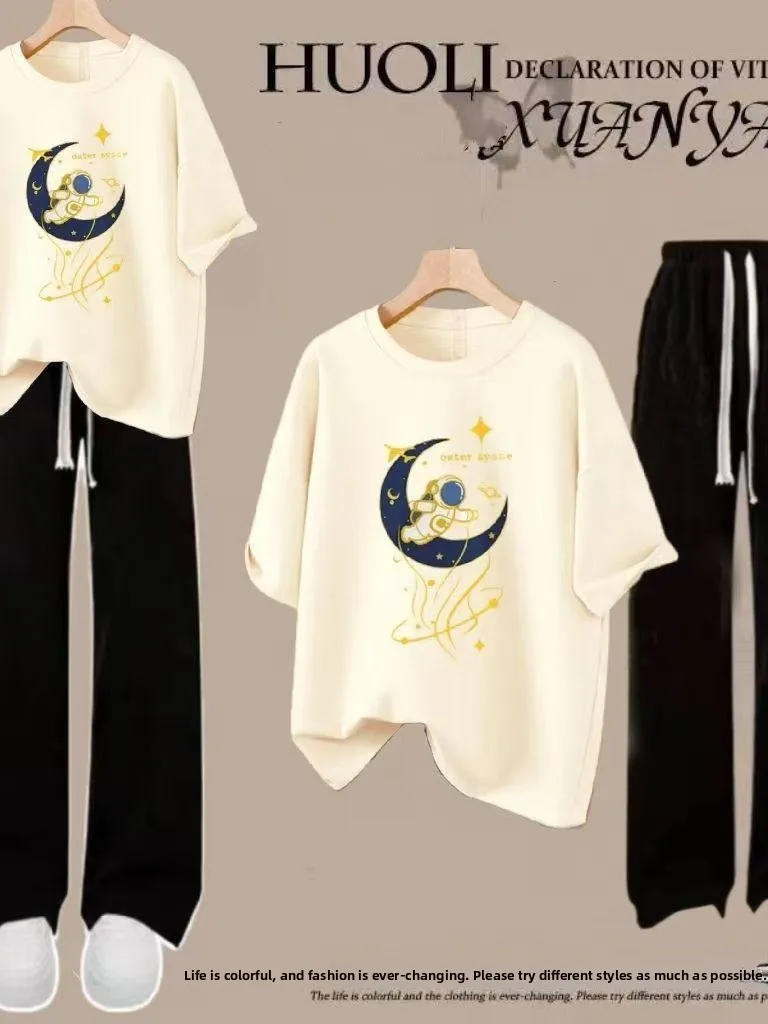 plus Size Casual Summer Set Women's Short Sleeve T-Shirt Wide Leg Pants Two Piece Suit Comfortable Breathable Fashionable
plus Size Casual Summer Set Women's Short Sleeve T-Shirt Wide Leg Pants Two Piece Suit Comfortable Breathable Fashionable