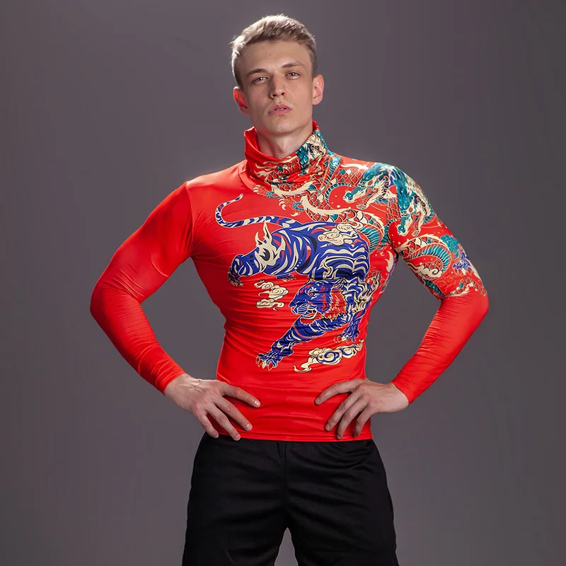 Cool Printed High-Neck T-Shirt Men's Compression Long Sleeves Fashion Streetwear Fitness Warm Outdoor Cycling Dustproof Shirt
Cool Printed High-Neck T-Shirt Men's Compression Long Sleeves Fashion Streetwear Fitness Warm Outdoor Cycling Dustproof Shirt