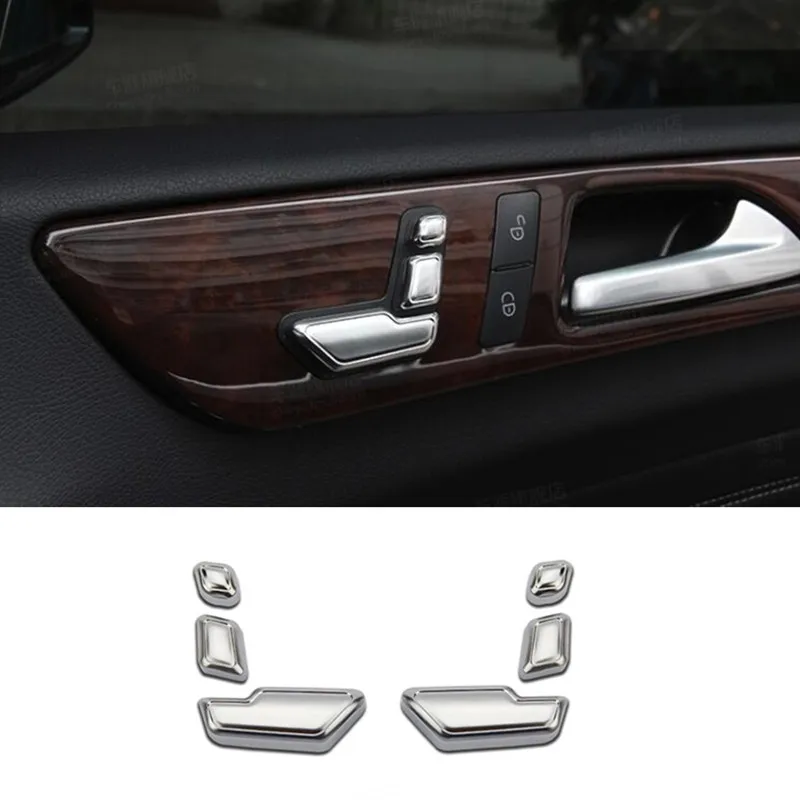 Car seat adjustment button cover trim 6-piece chrome ABS for Mercedes Benz C-class GL GLK CLS E-class interior accessories
Car seat adjustment button cover trim 6-piece chrome ABS for Mercedes Benz C-class GL GLK CLS E-class interior accessories