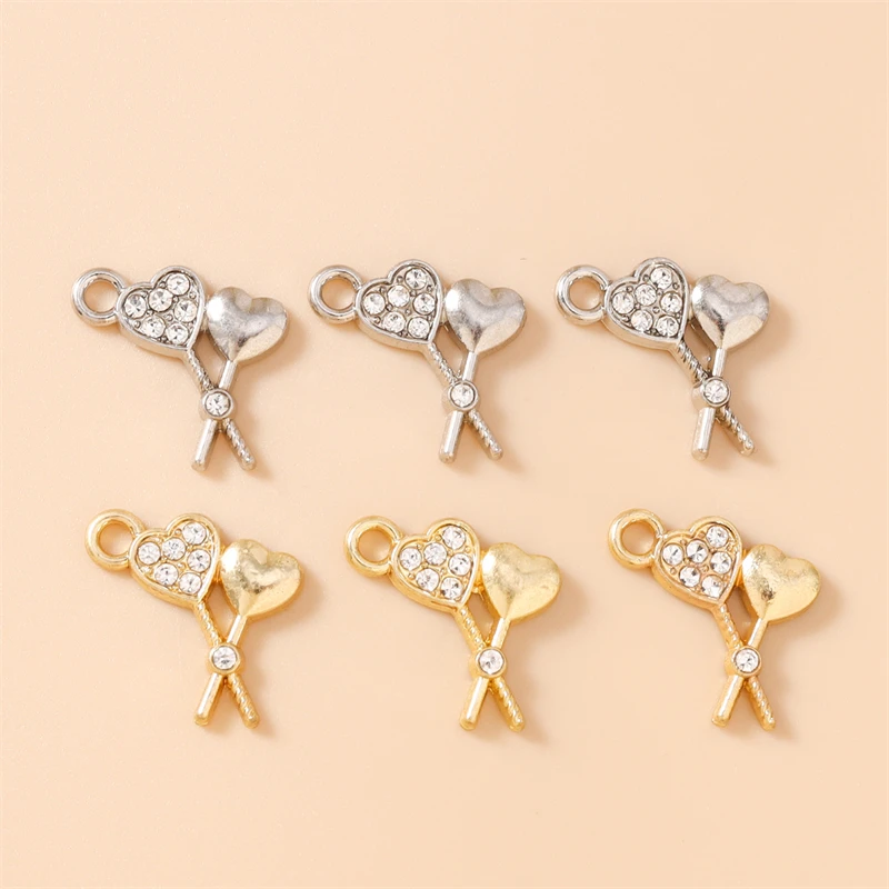 20pcs 17x16mm Cute Crystal Alloy Heart Lollipop Charms Pendants for Making Earrings Necklaces DIY Crafts Jewelry Accessories
20pcs 17x16mm Cute Crystal Alloy Heart Lollipop Charms Pendants for Making Earrings Necklaces DIY Crafts Jewelry Accessories