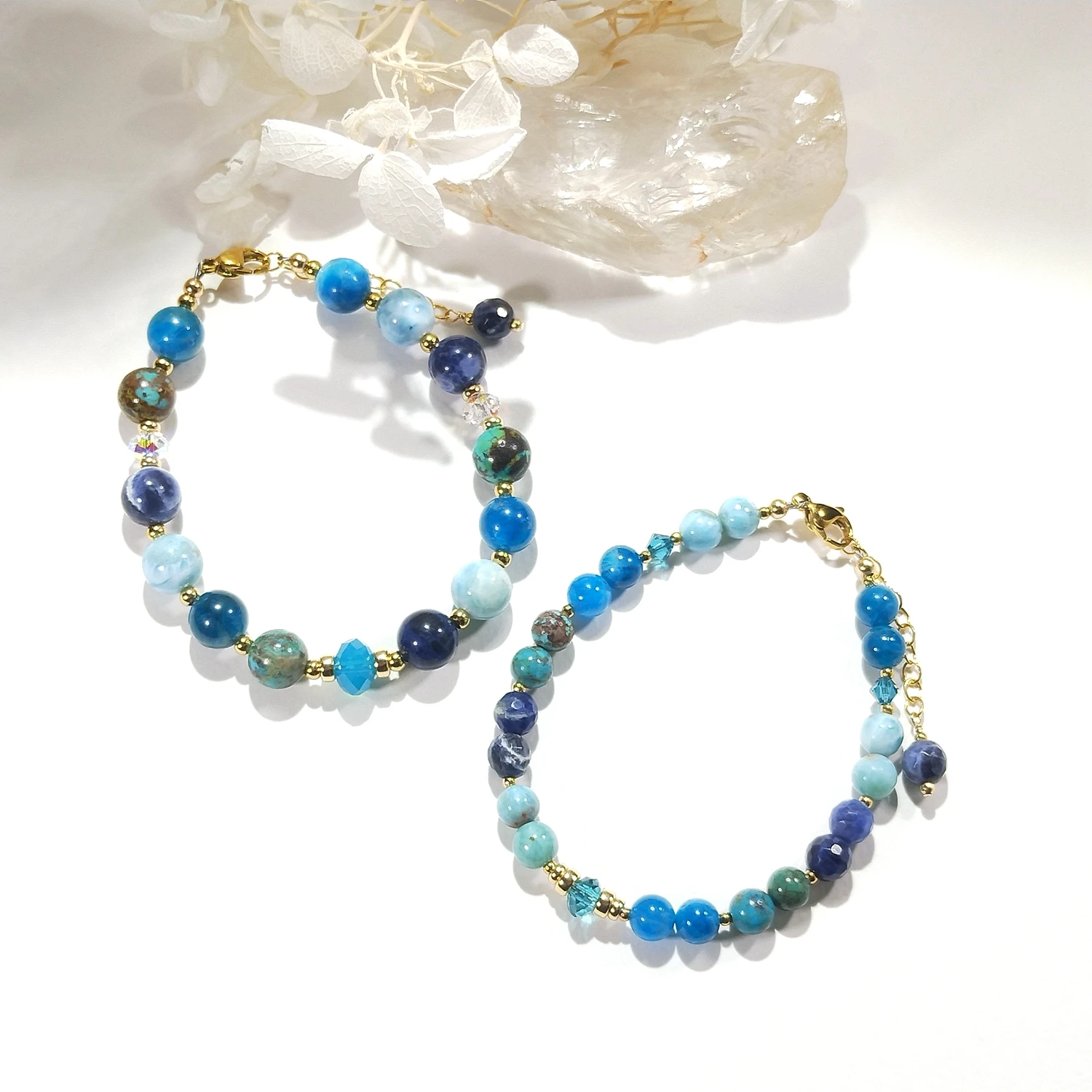 Lii Ji Larimar Hubei Turquoise Apatite Sodalite 6mm/8mm American 14K Gold Filled Charms Bracelet Handmade Fashion Jewelry
Lii Ji Larimar Hubei Turquoise Apatite Sodalite 6mm/8mm American 14K Gold Filled Charms Bracelet Handmade Fashion Jewelry