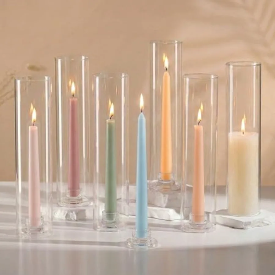 Hurricane Glass Candlestick Holders:6 Pcs Clear Taper Candle Holders for Candlesticks - Hurricane Glass Candle Stick Candle Hol
Hurricane Glass Candlestick Holders:6 Pcs Clear Taper Candle Holders for Candlesticks - Hurricane Glass Candle Stick Candle Hol