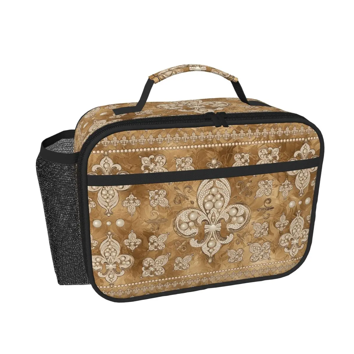 Fleur-de-lis Luxury Pearl And Gold Insulated Lunch Bag for Women Children Portable Food Boxes Thermal Lunch Box Tote
Fleur-de-lis Luxury Pearl And Gold Insulated Lunch Bag for Women Children Portable Food Boxes Thermal Lunch Box Tote
