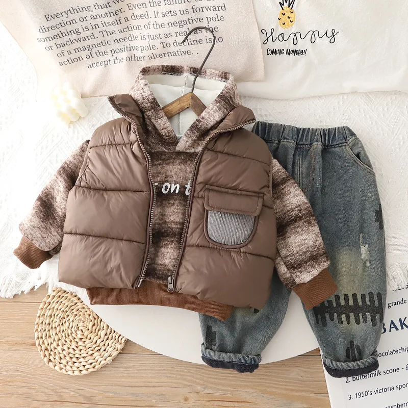 Boys Warm Clothes Sets Winter 2025 Children Thick Down Vest Hoodies Denim Pants 3pcs Sweatshirts Suit For Baby Tracksuits Kids 5
Boys Warm Clothes Sets Winter 2025 Children Thick Down Vest Hoodies Denim Pants 3pcs Sweatshirts Suit For Baby Tracksuits Kids 5