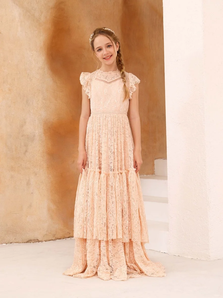 Big Girls Flower Wedding Party Backless Chiffon Dress Princess Kids Bohemia Lace Long Dresses Vestidos Clothing For 3-15 Years
Big Girls Flower Wedding Party Backless Chiffon Dress Princess Kids Bohemia Lace Long Dresses Vestidos Clothing For 3-15 Years