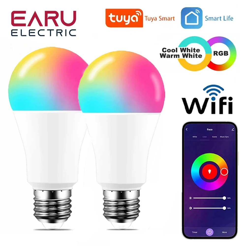 Dimmable 18W 15W Smart Led Light Bulb RGB CCT E27 Tuya WiFi Smart Home Led Lamp Compatible With Alexa Amazon Google Assistant
Dimmable 18W 15W Smart Led Light Bulb RGB CCT E27 Tuya WiFi Smart Home Led Lamp Compatible With Alexa Amazon Google Assistant