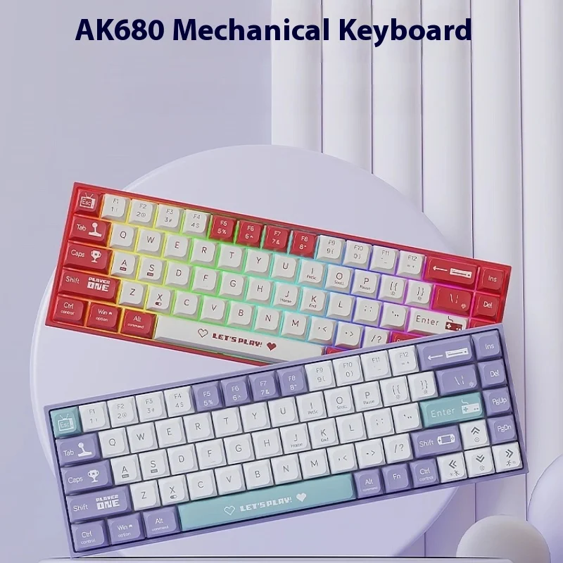 Ajazz Ak680 Механическая игровая клавиатура Проводная мини-клавиатура с возможностью горячей замены Беспроводная двухрежимная игровая клавиатура Компьютерная периферия
Ajazz Ak680 Механическая игровая клавиатура Проводная мини-клавиатура с возможностью горячей замены Беспроводная двухрежимная игровая клавиатура Компьютерная периферия