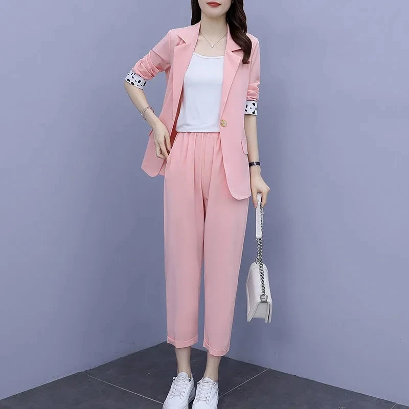 Women Suit 2023 Spring Summer Thin Suit Set Female Blazer Two Piece Set Loose Large Size Women' Pants 2 Piece Set 4XL
Women Suit 2023 Spring Summer Thin Suit Set Female Blazer Two Piece Set Loose Large Size Women' Pants 2 Piece Set 4XL