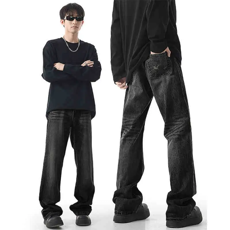 American High Street Retro Blue Flared Men's Jeans CleanFit Bamboo Fiber Washed Slim Wide Leg Pants Straight Tube Loose Fit
American High Street Retro Blue Flared Men's Jeans CleanFit Bamboo Fiber Washed Slim Wide Leg Pants Straight Tube Loose Fit
