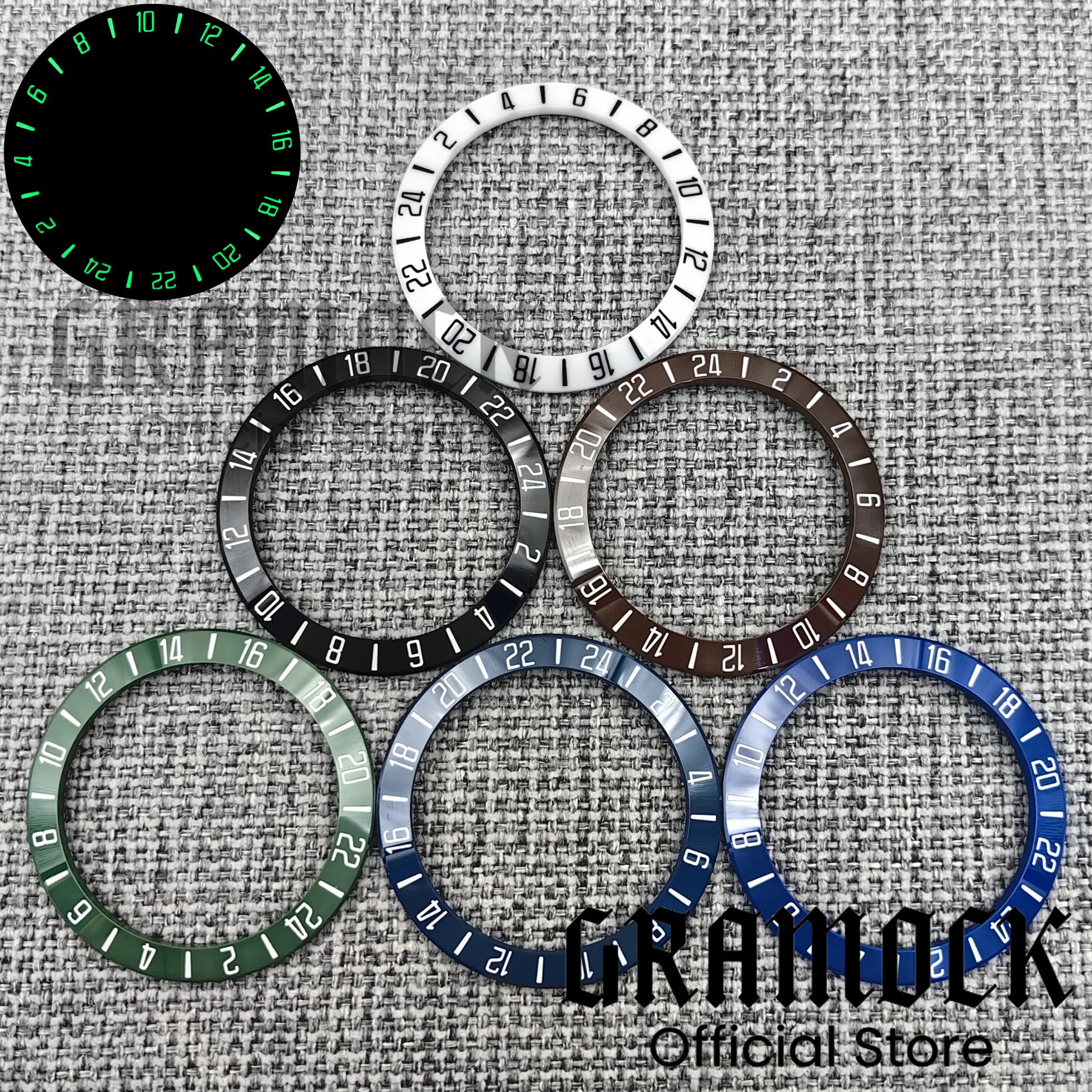 Gramock 39.2mm Black White Brown 24Hours GMT Ceramic Bezel C3 Luminous Insert Fit 40mm EXP2 Watch Case Watch Accessory Ring
Gramock 39.2mm Black White Brown 24Hours GMT Ceramic Bezel C3 Luminous Insert Fit 40mm EXP2 Watch Case Watch Accessory Ring