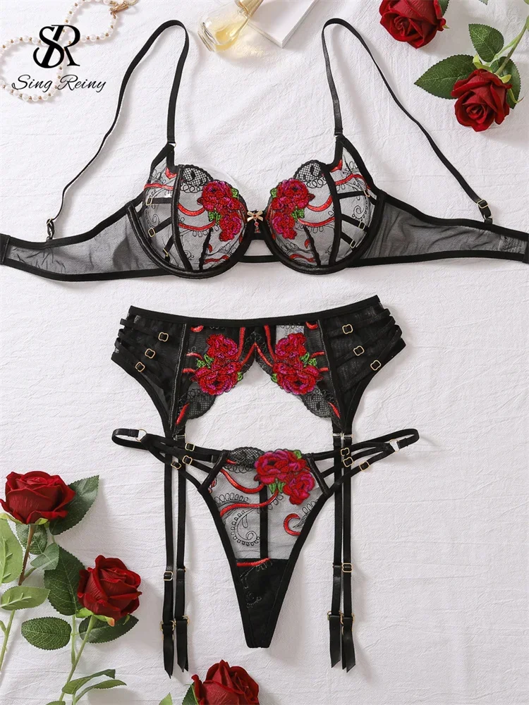 SINGREINY High Quality Floral Embroidery Erotic Underwear Suits Fashion Straps Skinny Club Lingerie Female Sheer Sexy Bra Sets
SINGREINY High Quality Floral Embroidery Erotic Underwear Suits Fashion Straps Skinny Club Lingerie Female Sheer Sexy Bra Sets