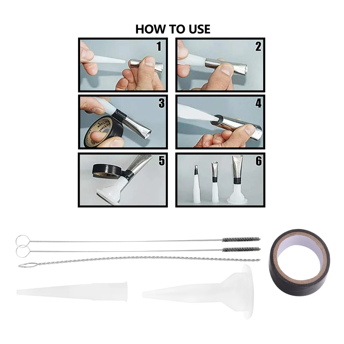 Stainless Steel Rubber Nozzle Set Caulking Finisher Kit Tool for Kitchen Applicator 
Stainless Steel Rubber Nozzle Set Caulking Finisher Kit Tool for Kitchen Applicator