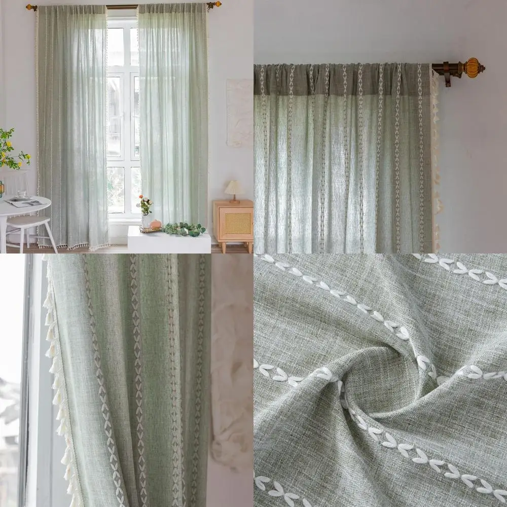 96 штор в богемном фермерском доме, шалфейно-зеленые полосы с кисточками, идеально подходят для спальни или гостиной
96 штор в богемном фермерском доме, шалфейно-зеленые полосы с кисточками, идеально подходят для спальни или гостиной
