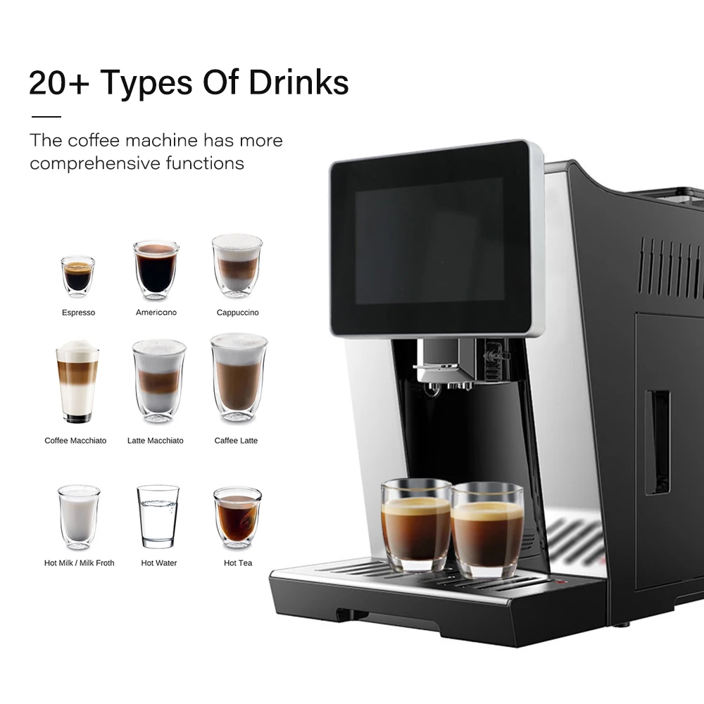 OEM New Design Professional Touch Screen Commercial Automatic Bean to Cup Espresso Coffee Machine
OEM New Design Professional Touch Screen Commercial Automatic Bean to Cup Espresso Coffee Machine