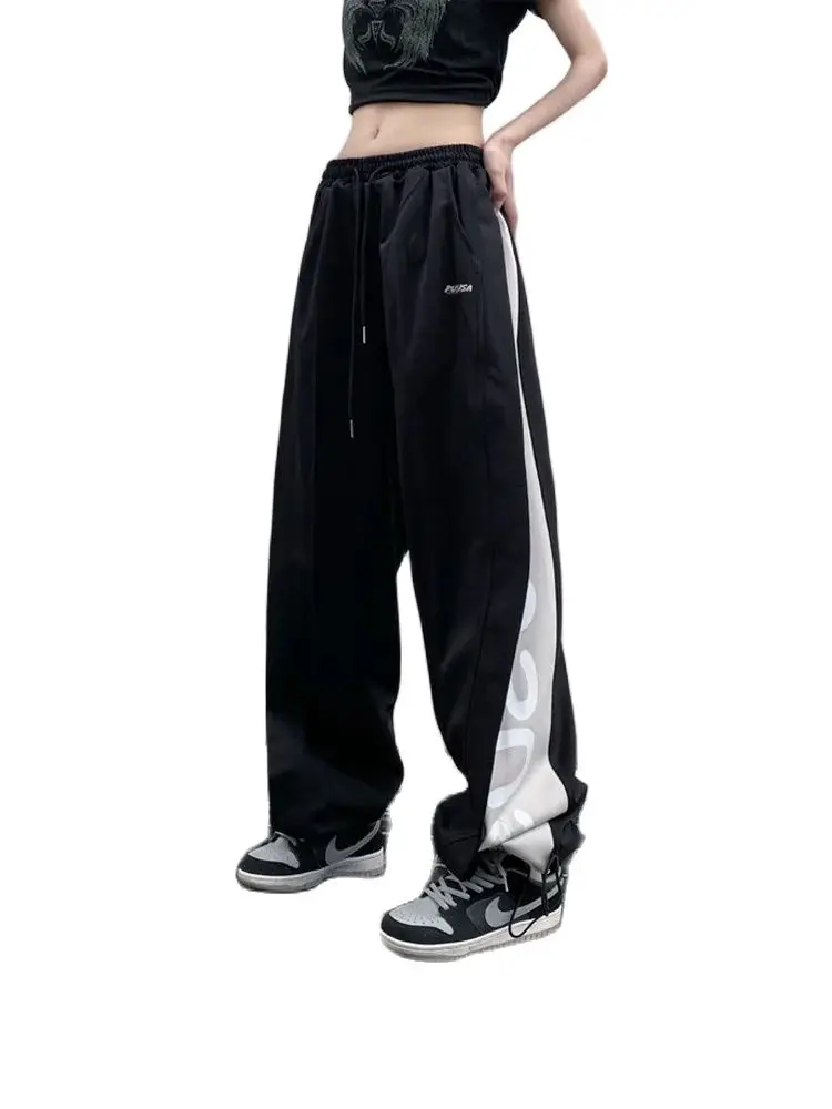 Y2K Pant Women Drawstring Pockets Wide Leg Splicing Letters Punk Pants Baggy Striped Sports Sweatpants Parachute Jogger Trousers
Y2K Pant Women Drawstring Pockets Wide Leg Splicing Letters Punk Pants Baggy Striped Sports Sweatpants Parachute Jogger Trousers