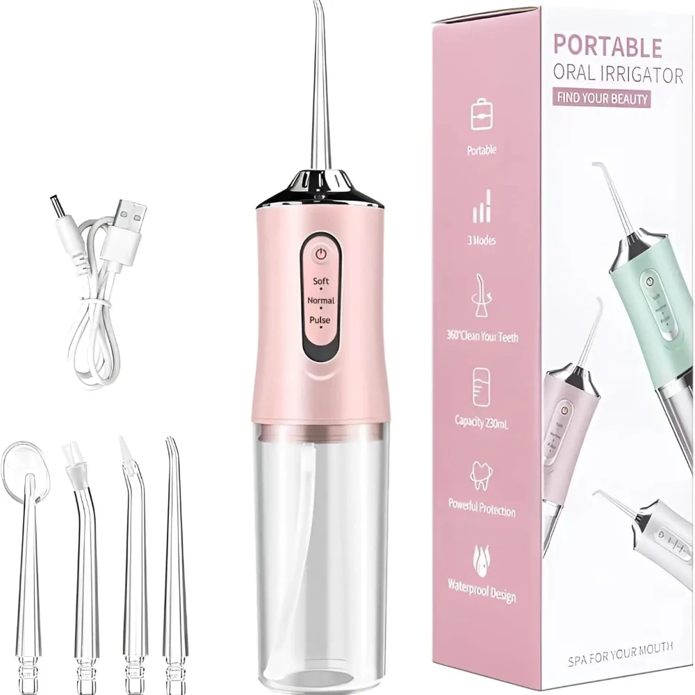 USB Portable Oral Irrigator Water Flosser Dental Water Jet Tools Pick Cleaning Teeth 230ml 4 Nozzles Mouth Oral Cleaning
USB Portable Oral Irrigator Water Flosser Dental Water Jet Tools Pick Cleaning Teeth 230ml 4 Nozzles Mouth Oral Cleaning