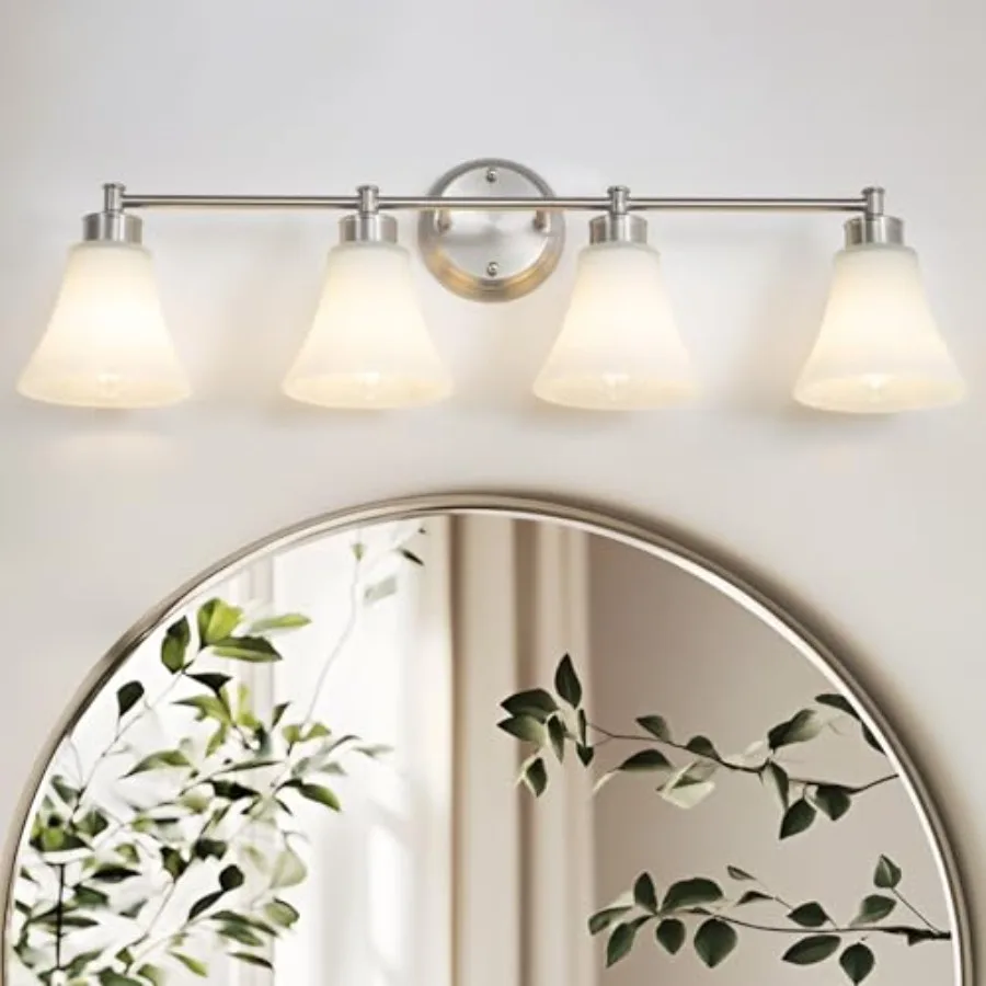 4 Light Bathroom Vanity Light Bathroom Lighting Fixtures Over Mirror with Opal White Frosted Glass, Vintage Traditional Wall Li
4 Light Bathroom Vanity Light Bathroom Lighting Fixtures Over Mirror with Opal White Frosted Glass, Vintage Traditional Wall Li