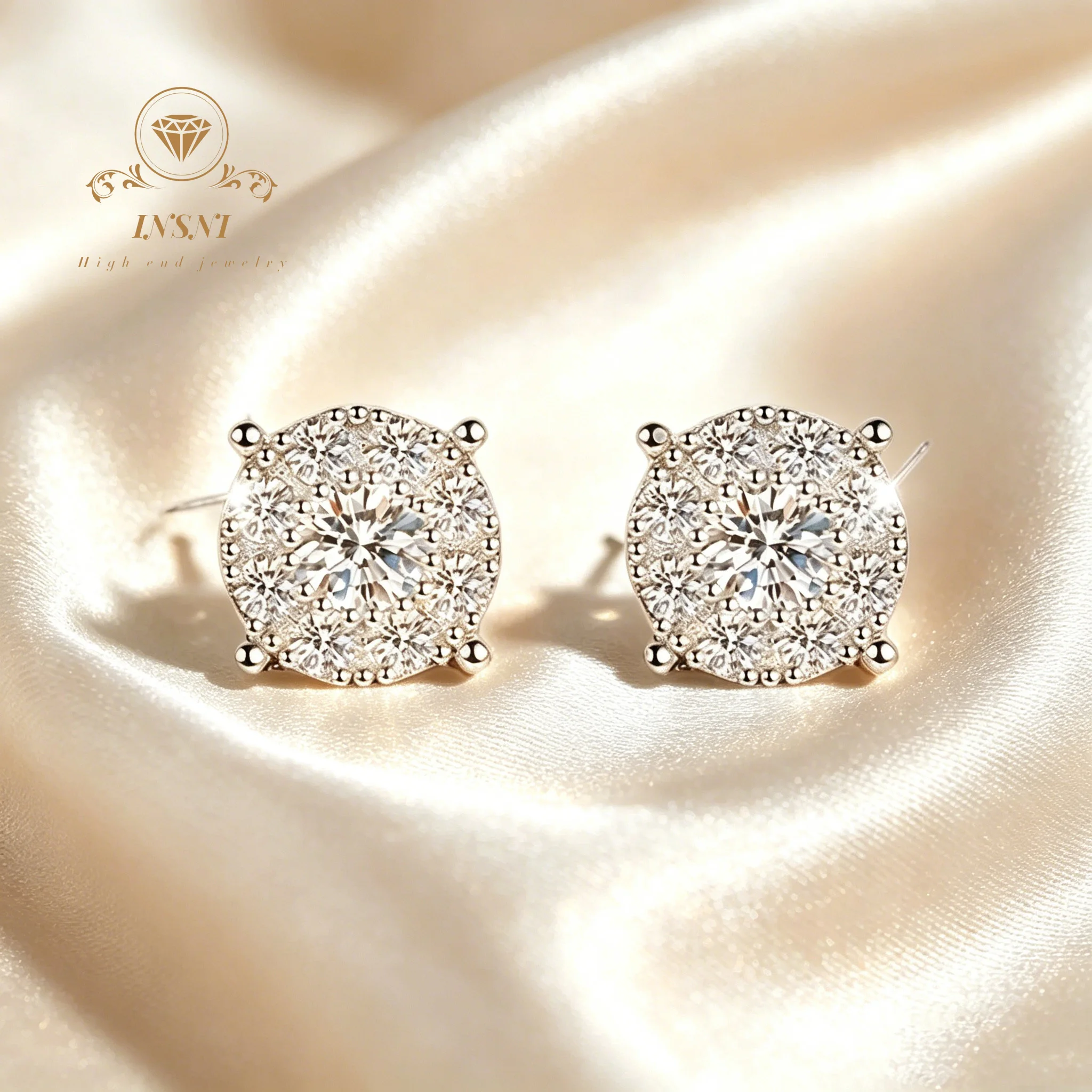 Silver Round Halo Moissanite Stud Earrings Luxury Shiny Full Pave Earrings Minimalist Hypoallergenic Fine Jewelry Gift For Her
Silver Round Halo Moissanite Stud Earrings Luxury Shiny Full Pave Earrings Minimalist Hypoallergenic Fine Jewelry Gift For Her