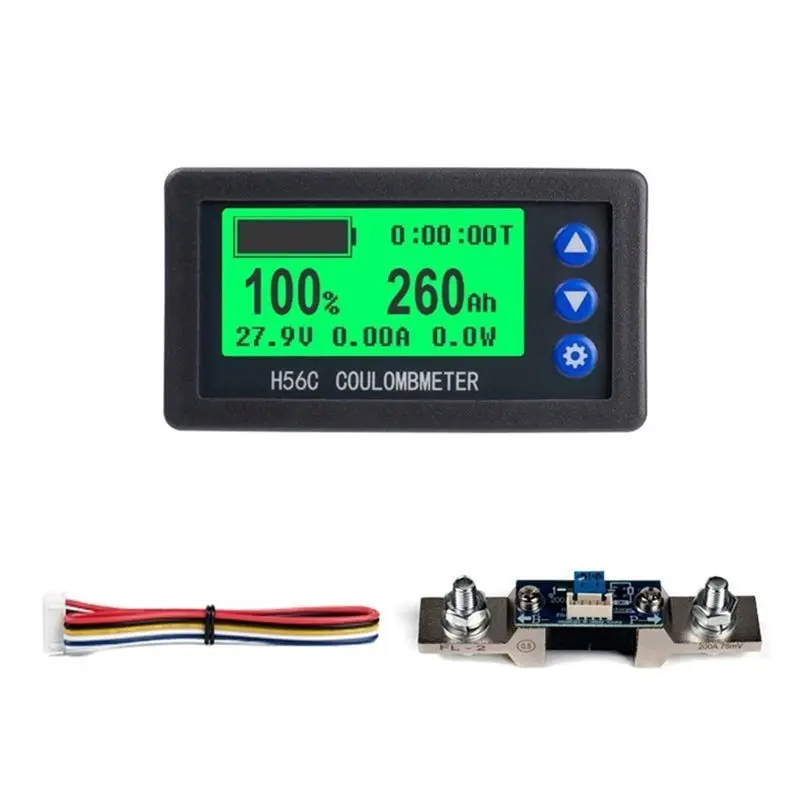 AS95-H56CR Shunt 200A Coulomb Meter Without Base Battery Capacity Indicator Voltmeter Ammeter Lithium Battery Tester
AS95-H56CR Shunt 200A Coulomb Meter Without Base Battery Capacity Indicator Voltmeter Ammeter Lithium Battery Tester