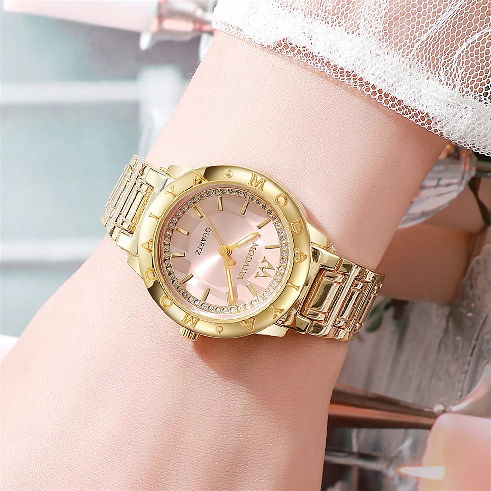 Luxury 2025 New Simple Ladies Diamonds Gold Quartz Watch Women's Stainless Steel Dress Gift Watches
Luxury 2025 New Simple Ladies Diamonds Gold Quartz Watch Women's Stainless Steel Dress Gift Watches